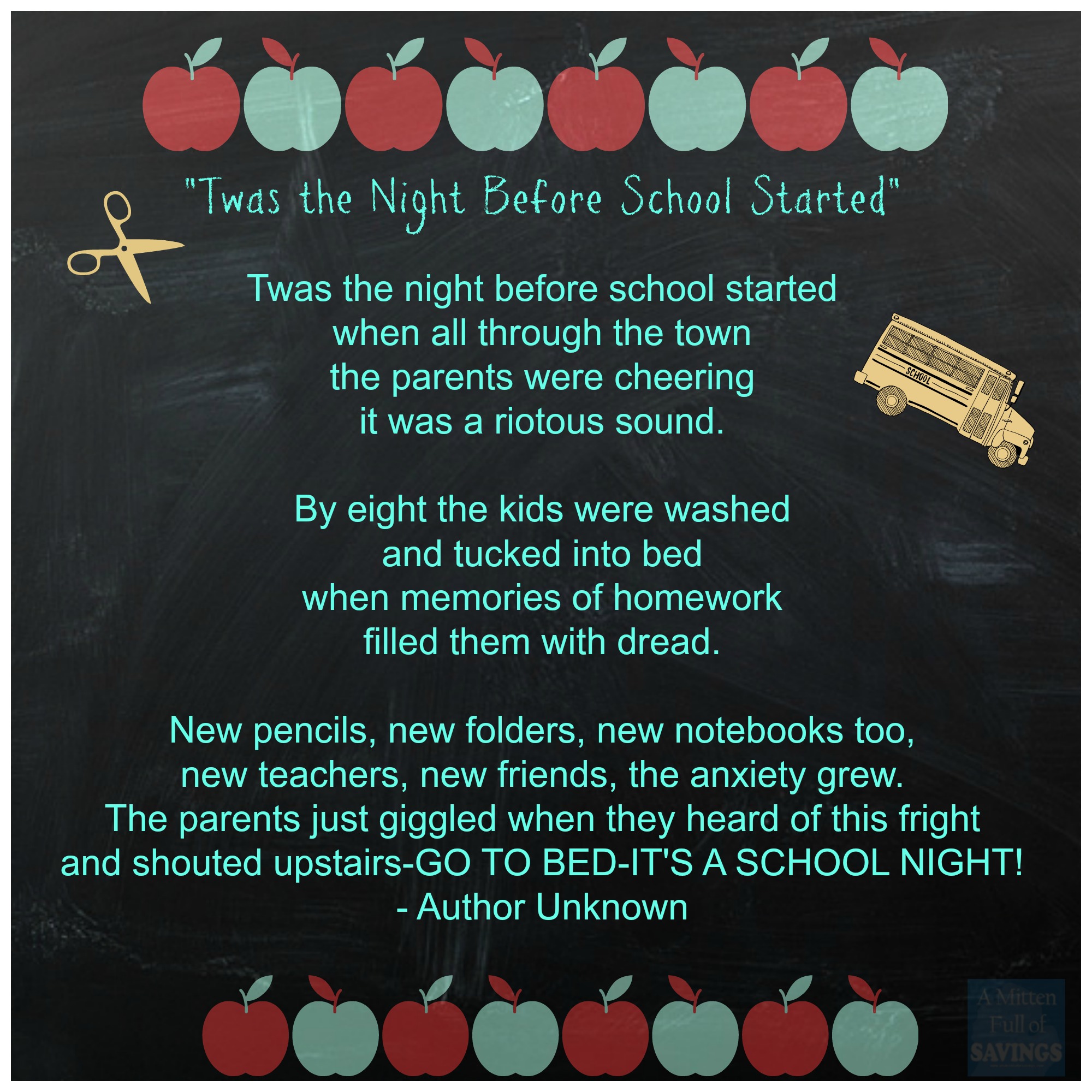 Image result for twas the night before school